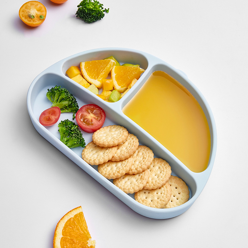Wall Hanging Baby Dinner Plate Suction Type Split Dinner Plate Baby Silicone Suction Tube Bowl Learning to Eat Training Spoon Children's Tableware