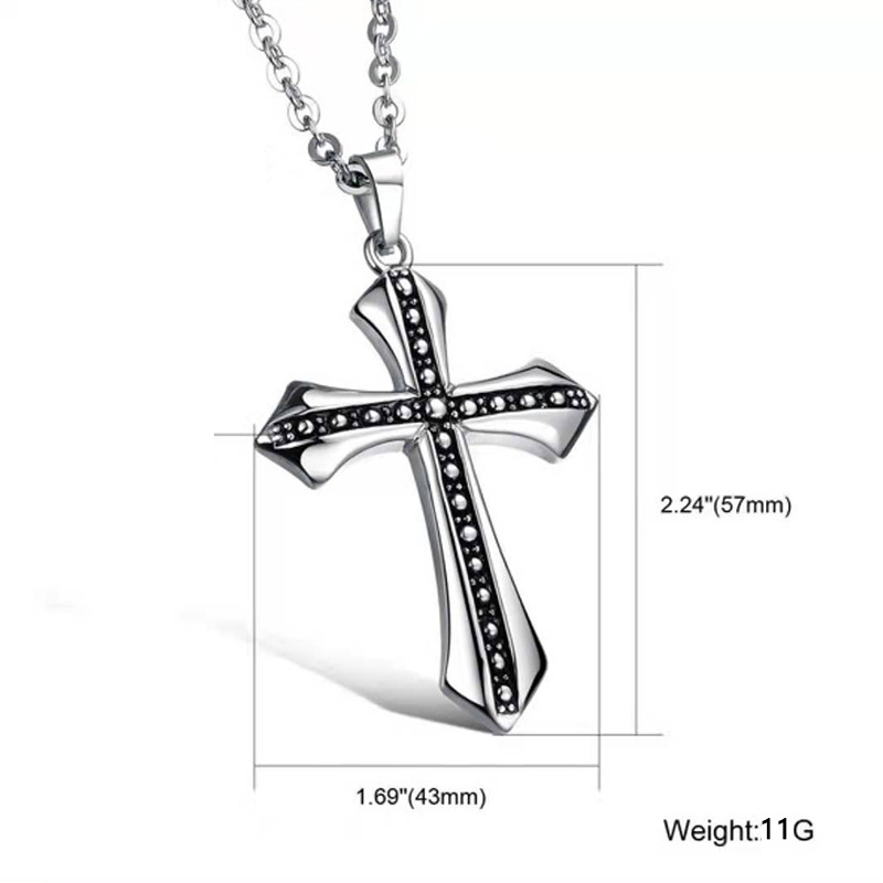 Punk Cross Alloy Plating Men's Pendant Necklace 1 Piece display picture 1