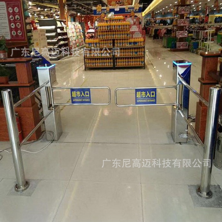 超市自动感应门智能入口单向门禁红外雷达摆闸医院进出口电动道閘