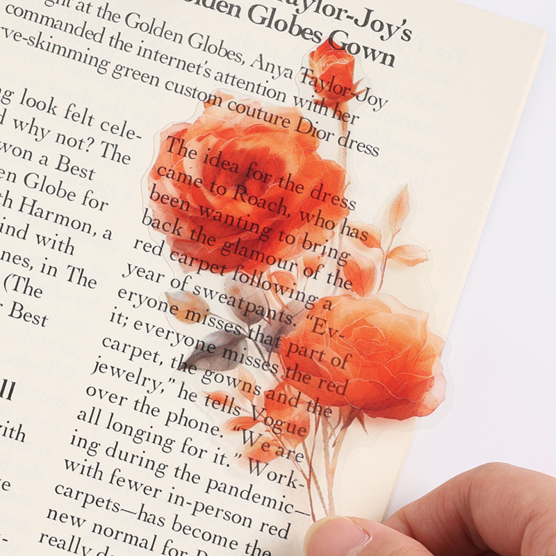 Rosas iris transparentes pegatinas impermeables para mascotas bolsas diy diario pegatinas transparentes rosas pegatinas florales