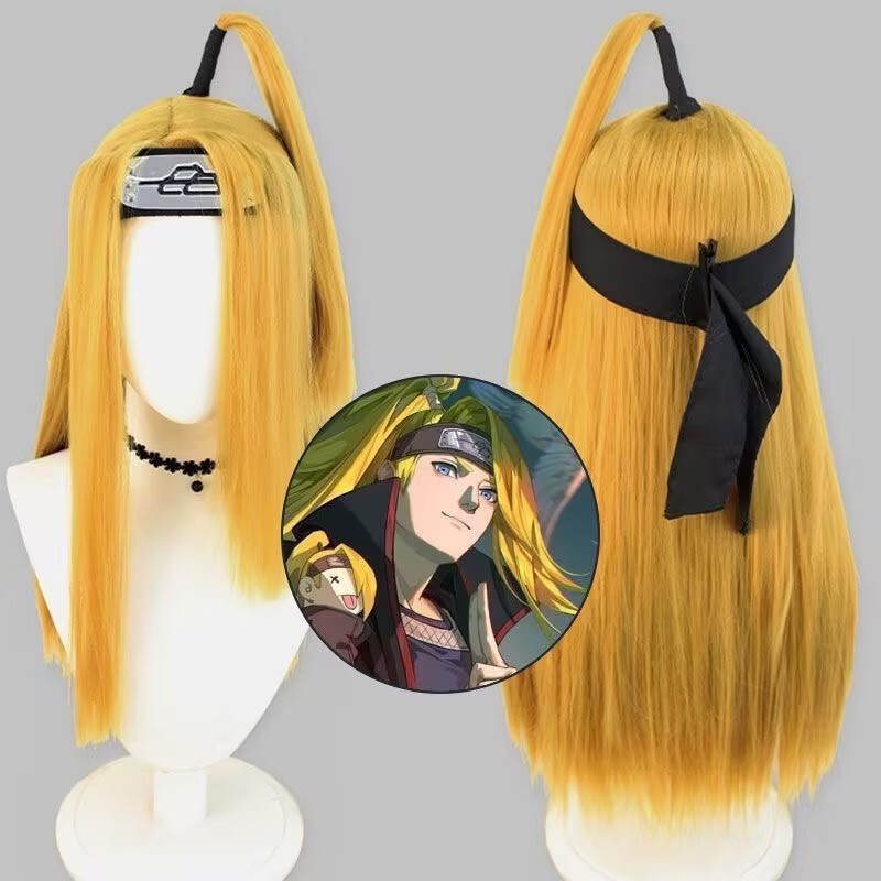 Anime Wig Naruto Deidara Cos Wig Gintama Raimon Yuki Golden Yellow Artificial Scalp Wig