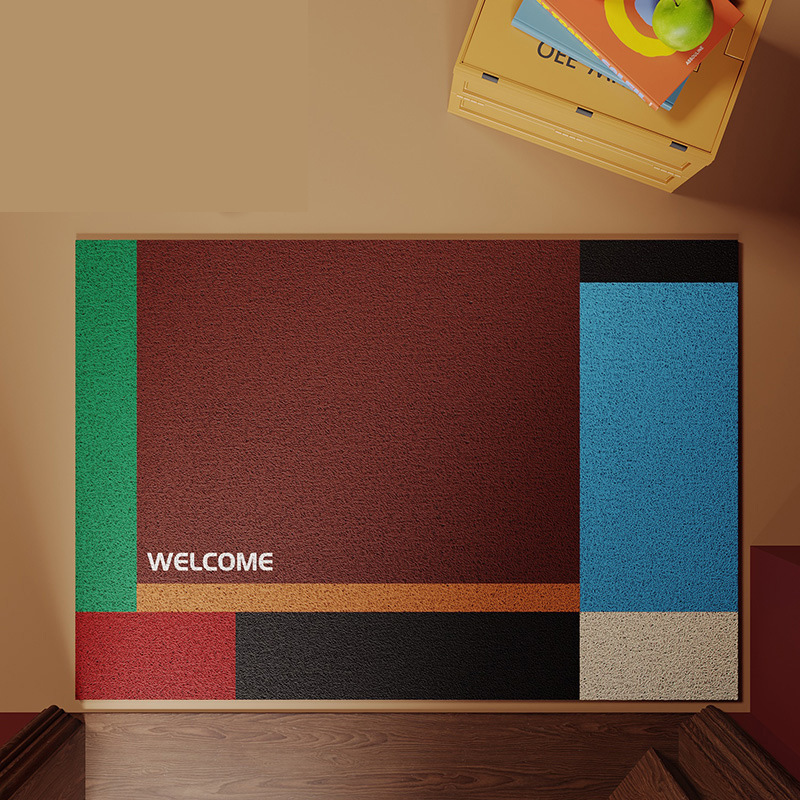 American Style Home Mat Home High-grade Scuffed Mud Scraping Soil-resistant Anti-slip Foot Mat Cuttable Silk Ring Mat