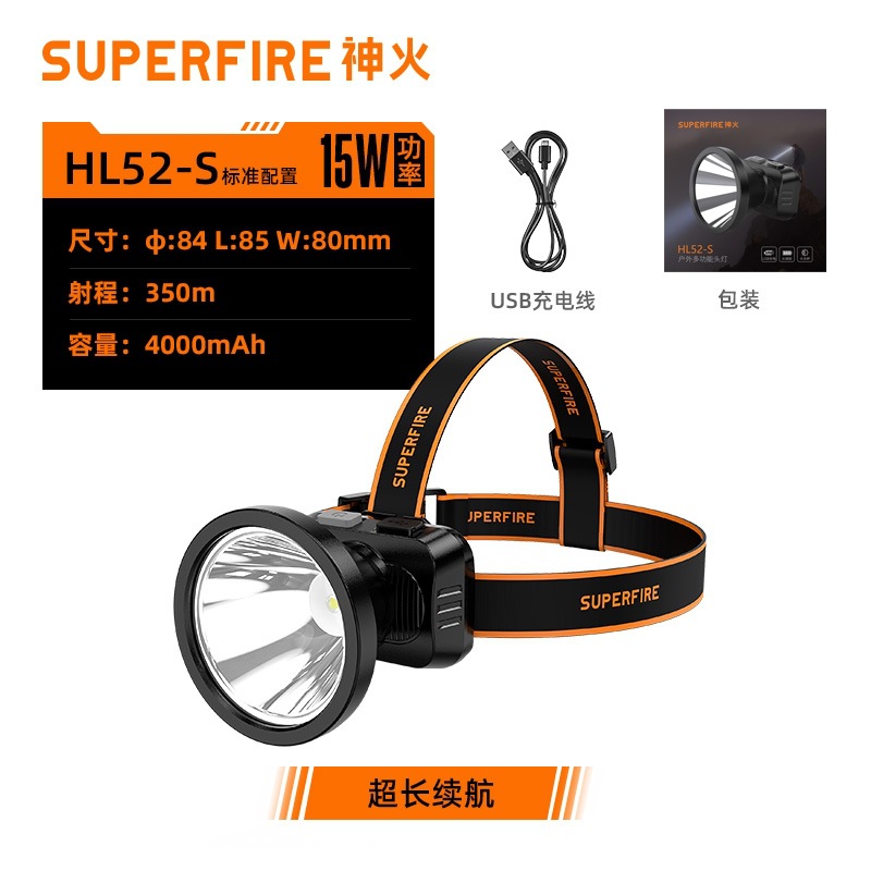 Linterna frontal Shenhuo, luz fuerte, de largo alcance, montada en casco de seguridad, lámpara de minero LED recargable, a prueba de inundaciones, para exteriores, linterna frontal de emergencia, venta al por mayor.