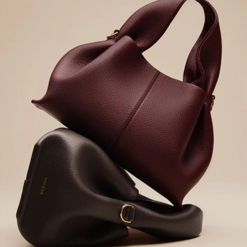 In-Stock Instant Delivery Polene Cloud Bag Genuine Leather Niche Single Shoulder Crossbody Bag Number Retro Handheld Dumpling Bag for Women