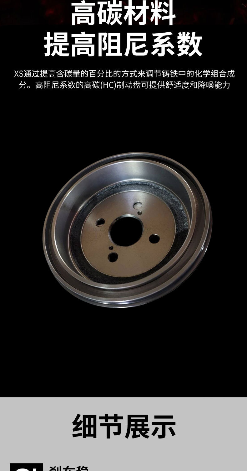 Brake Drum 42431-52070 Precision Cast Brake Drum with Matte Black Paint Surface Series Brake Drum
