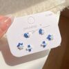 Summer ceramics, earrings, set, fresh cute fruit sophisticated universal silver needle, flowered, wholesale