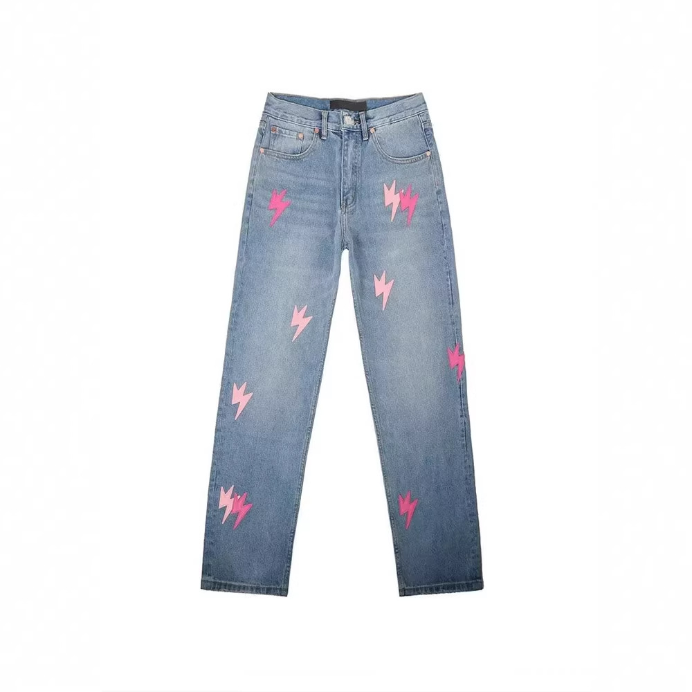 Trendy Men's Summer Jeans Hip Hop High Street Style Personalized Letter Print Cool Stylish Long Pants_mkmklike.com