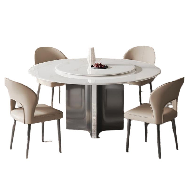 Mesa redonda de comedor de micro晶ela natural de lujo, mesa redonda de roca de alta calidad, mesa redonda de roca de lujo doméstica, piedra de lujo de gama alta