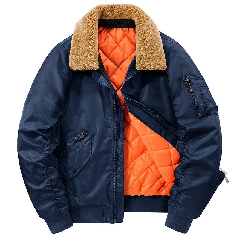 Зимняя хлопковая и утолщенная летная одежда, пальто с хлопковой подкладкой, Мужская Рабочая одежда для американских крутых парней, пальто с хлопковой подкладкой, съемная мотоциклетная одежда с меховым воротником