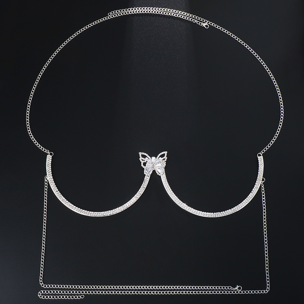 Fashion Butterfly Alloy Plating Inlay Rhinestone Body Chain display picture 4