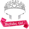 Flash Diamond Birthday Crown BIRTHDAY GIRL Party Decoration Crown Board Dance Shop Bottering Set