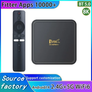 TV98 Android 14 TV Box Set Top Box 2.4G 5G WiFi Bluetooth5.0