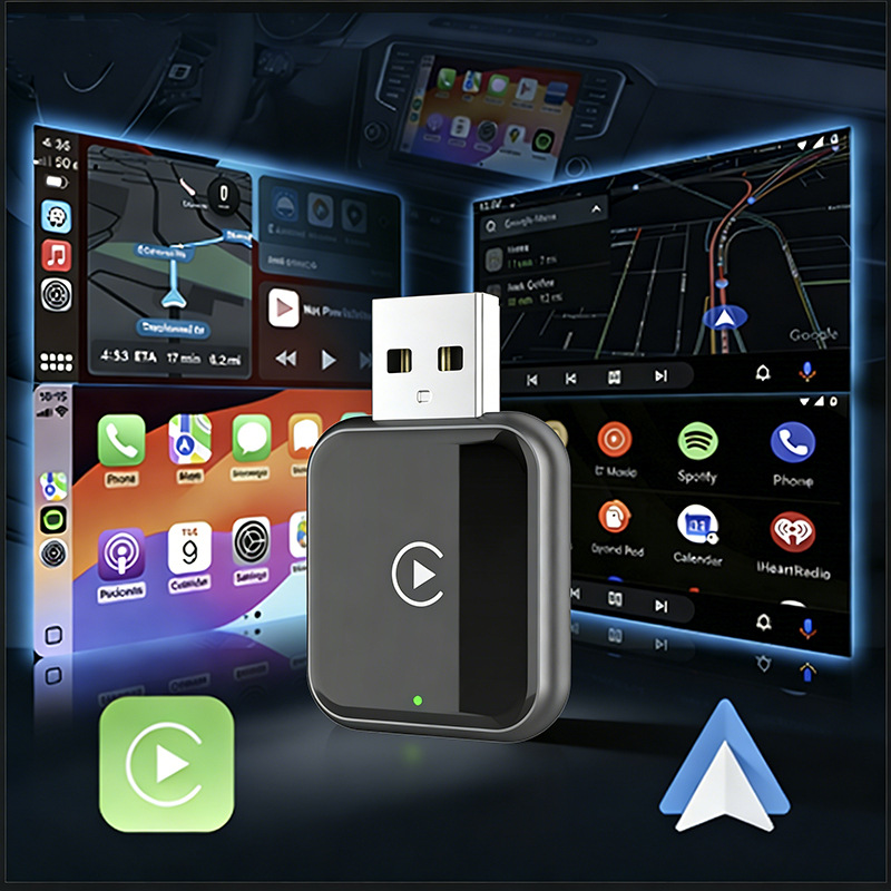 Cross-Border Two-In-One Wireless Carplay Box Wired to Wireless Car Connectivity Android Autocarplay Box