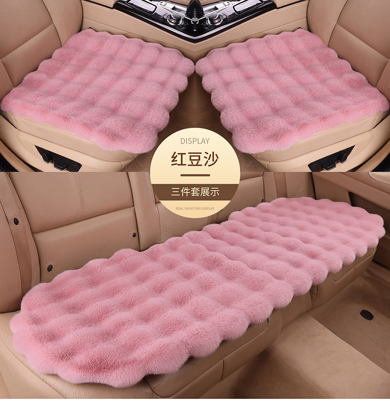 Amazon's New Winter Car Seat Cushion Thickened Bubble Plush Warm Light Luxury Encrypted Anti-Slip Plush Seat Cushion