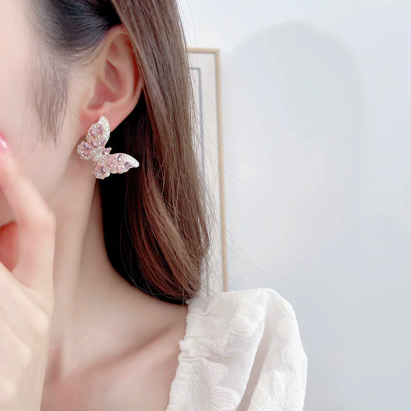 Three-Dimensional Earrings, 925 Silver Posts, European Style, Multi‑color Sizes