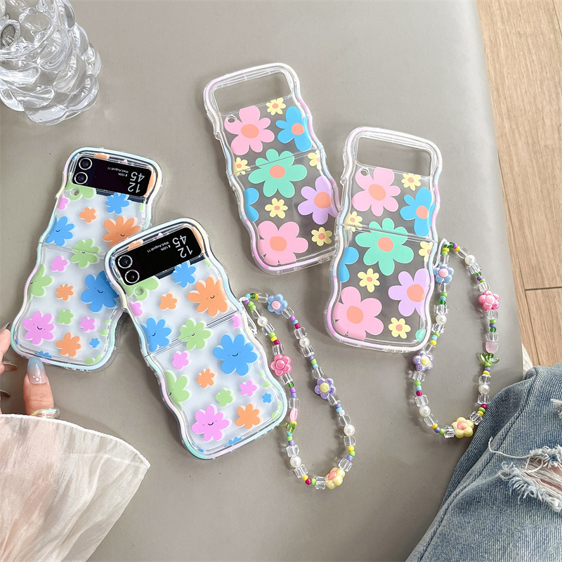 ins新款彩色花Galaxy zflip5代折叠手机软壳 适用三星zflip6代4代