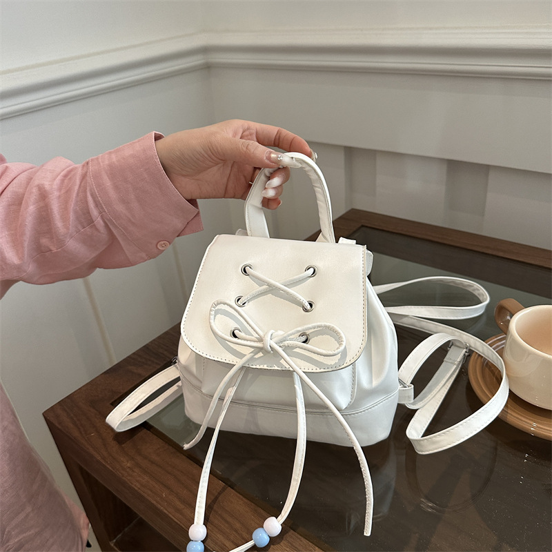 College Style Backpack Handheld Bucket Travel Double Shoulder Bag Women's 2024 New Crossbody Small Versatile Lightweight_voghion.com