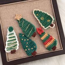 圣诞节发饰可爱圣诞树毛线发夹新款头饰夹子侧边刘海夹鸭嘴夹发饰