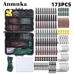 Cross-Border 173-Piece European-Style Carp Fishing Accessory Set with Fish Hooks, Bead Stoppers, Swivels, Fishing Gear for European-Style Fishing
