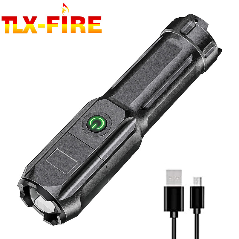 Strong light zoom flashlight cross-border outdoor multi-functional portable small flashlight telescopic zoom lighting