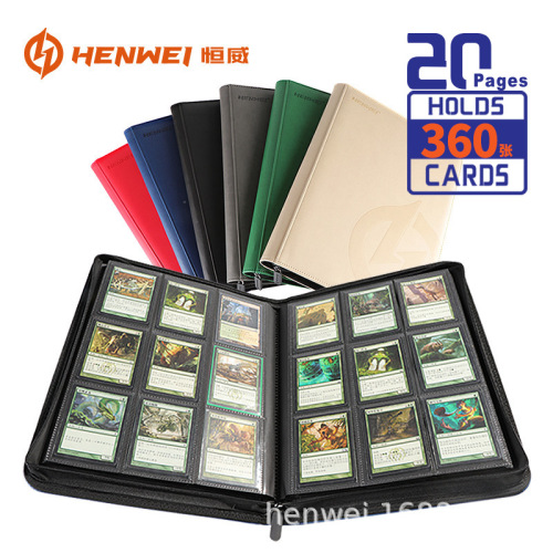 Henwei PU leather zipper card wallet MTG game king San Guo Sa Pokemon tabletop game accessories storage star card album