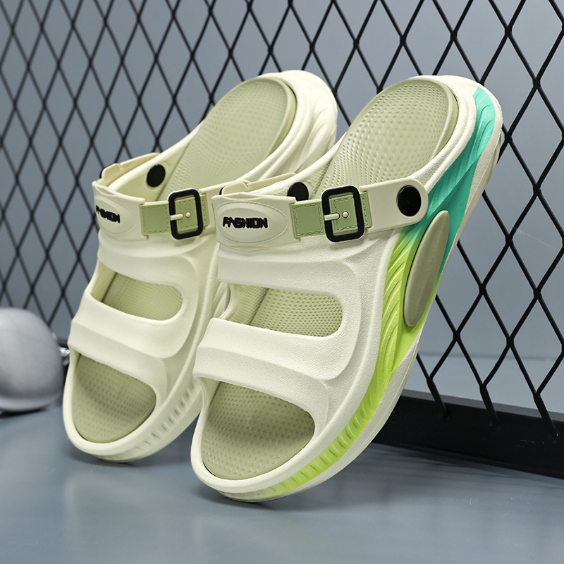 Pantuflas para hombre verano nuevo estilo deportivo antideslizante sandalias exteriores personalidad casual playa chanclas transfronterizas zapatillas EVA