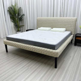 布艺意式极简大床设计师奶油风现代简约软靠卧室床小户型极简风