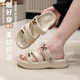 A generation of summer new thick-soled butterfly embellished ladies slippers outdoor beach shoes casual indoor women's sandals