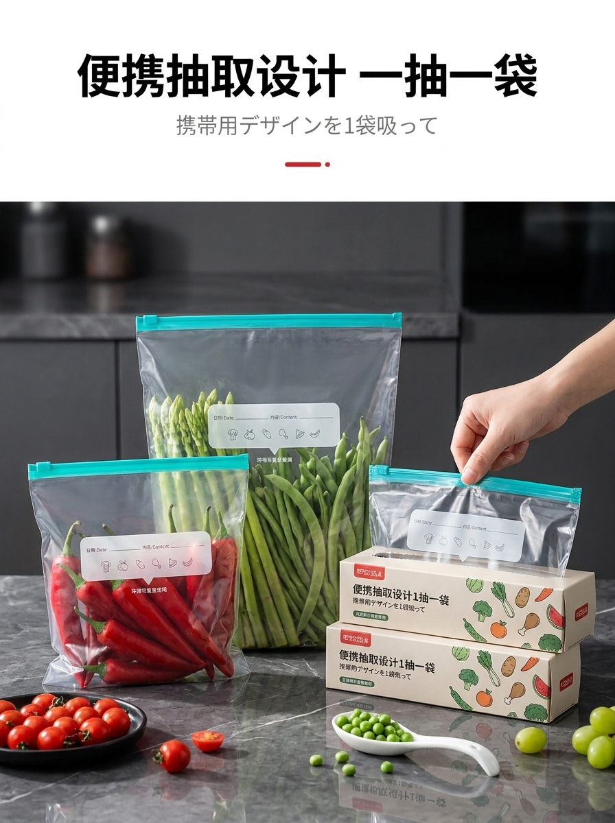 Cross-border thickened fresh-keeping sealed bag household ziplock self-sealing plastic packaging bag refrigerator freezer special sealed