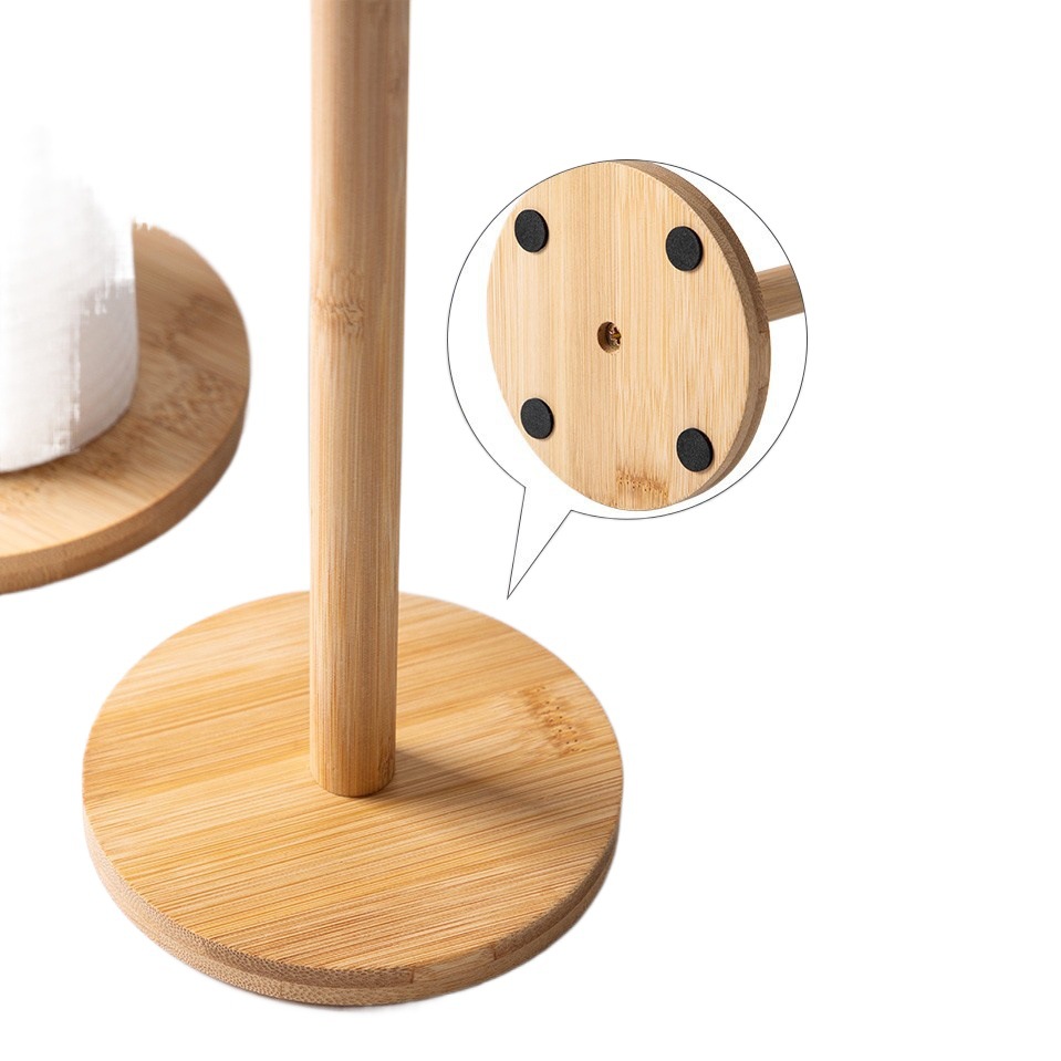 Estante de pañuelos de cocina de estilo japonés de bambú vertical de madera en rollo de papel rack de almacenamiento de plástico estante de almacenamiento de trapo Perezoso