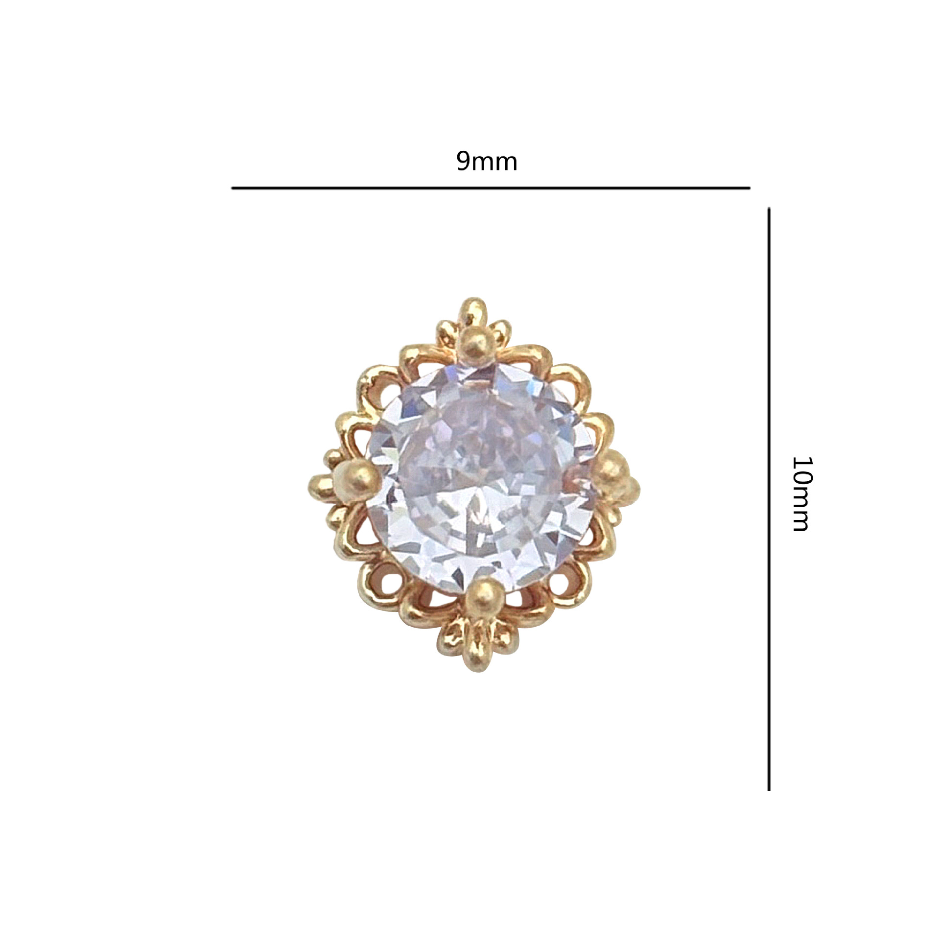 Retro ronda circonio uñas joyería uñas diamante joyería DIY uñas pegatina circón único retro circón fábrica lote