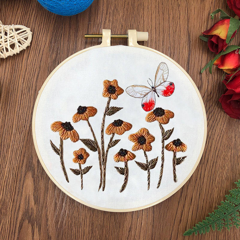 Original-Nuevo bordado DIY mariposa hecha a mano material de tela paquete kit creativo fabricante en stock con tutorial