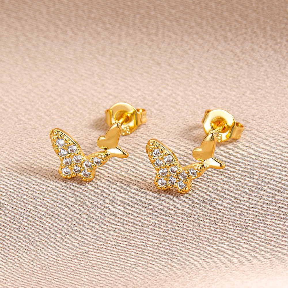 7g Weight Copper Ear Needle Material 18K Gold Plated Plating Material Zircon Inlay Material Ear Studs Classification 1 Piece Quantity Daily Occasion Copper Material Geometric, Heart Shape, Crown Pattern All Seasons Season Women's Gender Inlay Design Sweet Style 1 Piece Sweet Geometric Heart Shape Crown Inlay Copper Zircon 18K Gold Plated Ear Studs 22