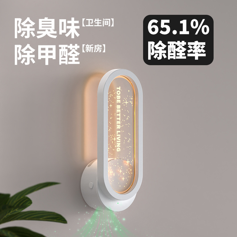Small Negative Ion Air Purifier Toilet Bathroom Odor Removal Deodorization Formaldehyde Remover Starry Sky Atmosphere Light