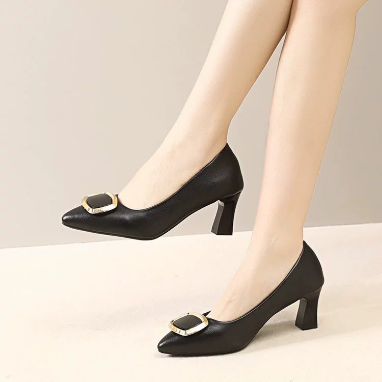Однослойные туфли на высоком каблуке для женщин 2024 Весна и лето новые маленькие кожаные туфли с мелким ртом женские туфли из лакированной кожи летние осенние кожаные туфли на низком каблуке