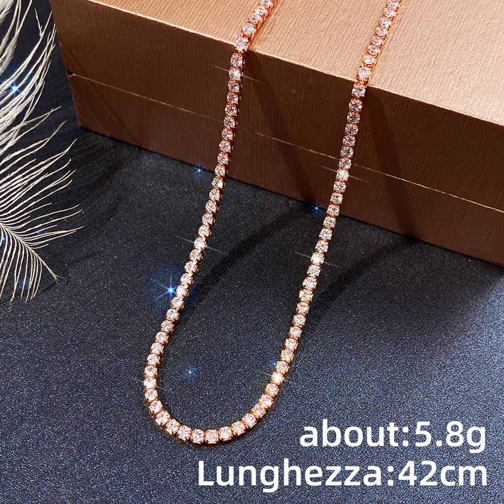 AAA zircon white gold copper necklace wholesale