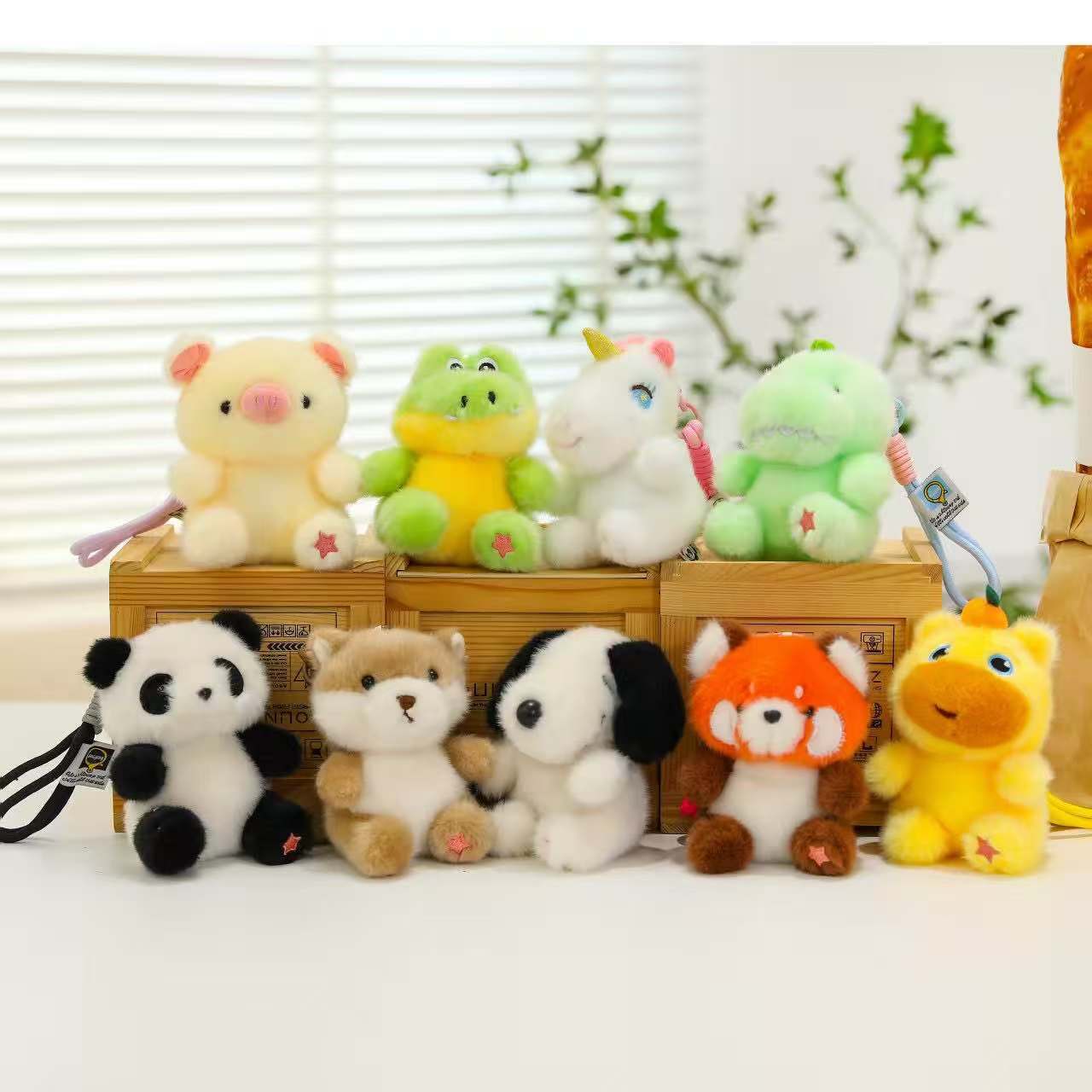 Muñecas de animales de banana, muñecas encantadoras de mesa con muñecas de banana, lindos pandas, cocodrilo juguetes de peluche al por mayor