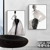 Northern Europe a living room Decorative painting Black and white ash Abstract character Art bedroom Bedside mural couture Ladies shop Hanging picture