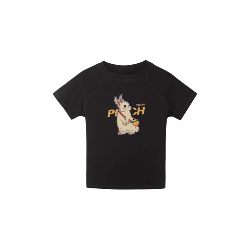 半袖レディースTシャツかわいいプリント夏の新しいトップデザインラグランスリーブホットガールショートラウンドネックトップイン|undefined