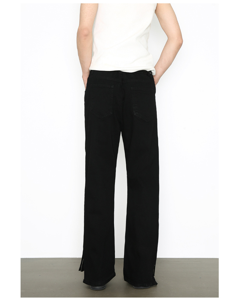 Men's Clothing Black Stretch Slim Fit Jeans For Men Loose Fit Versatile Basic Style Slimming Long Pants American High Street Denim_mkmklike.com