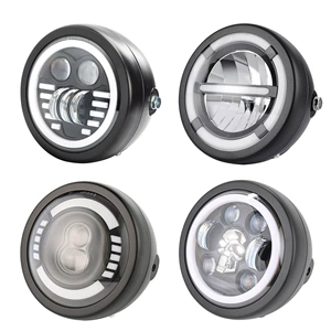 Motosiklet LED Fənər Ağ Sarı İki Rəngli Retro Gündüz Fənəri Harley üçün