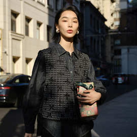 2025秋季新品V领复古刺绣背心马甲时尚百搭显瘦无袖上衣轻奢99395