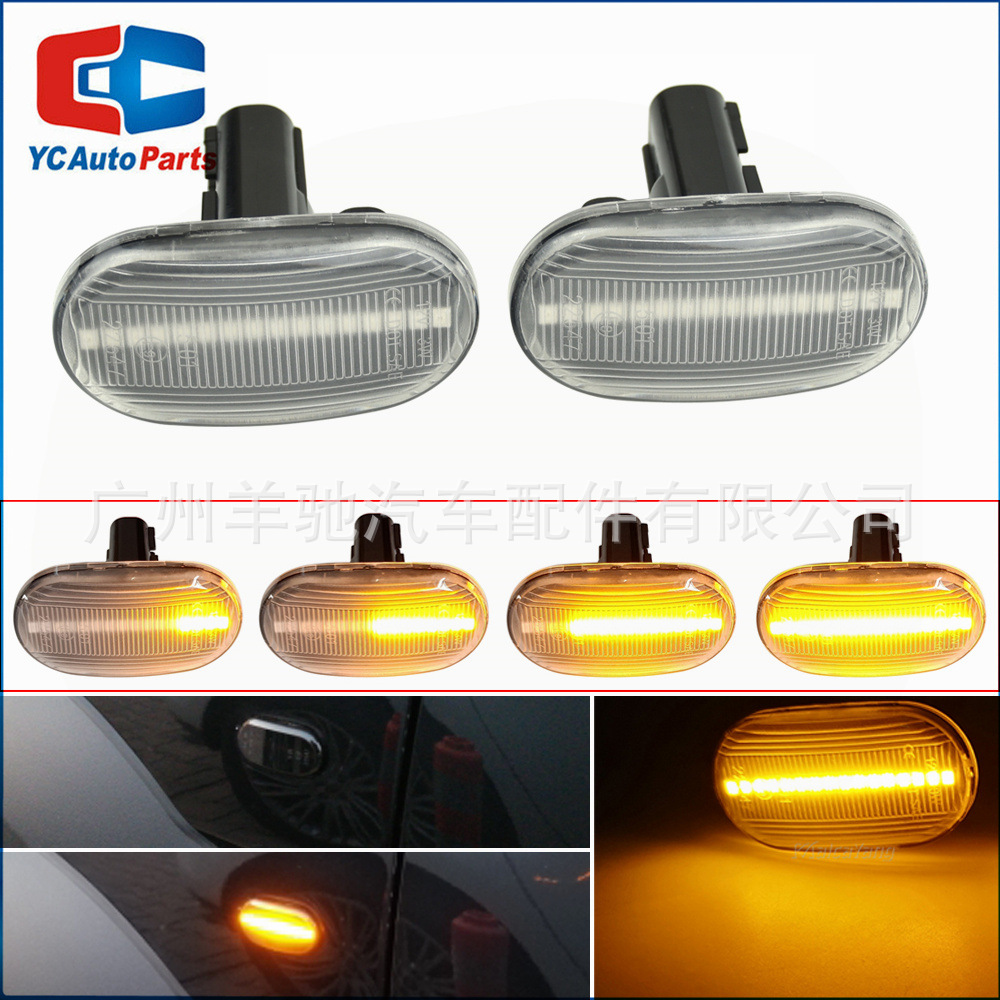 Luces laterales de guardabarros con efecto de agua corriente amarilla, intermitentes laterales, aptas para Suzuki Jimny, Mazda, Chevrolet Cruze.