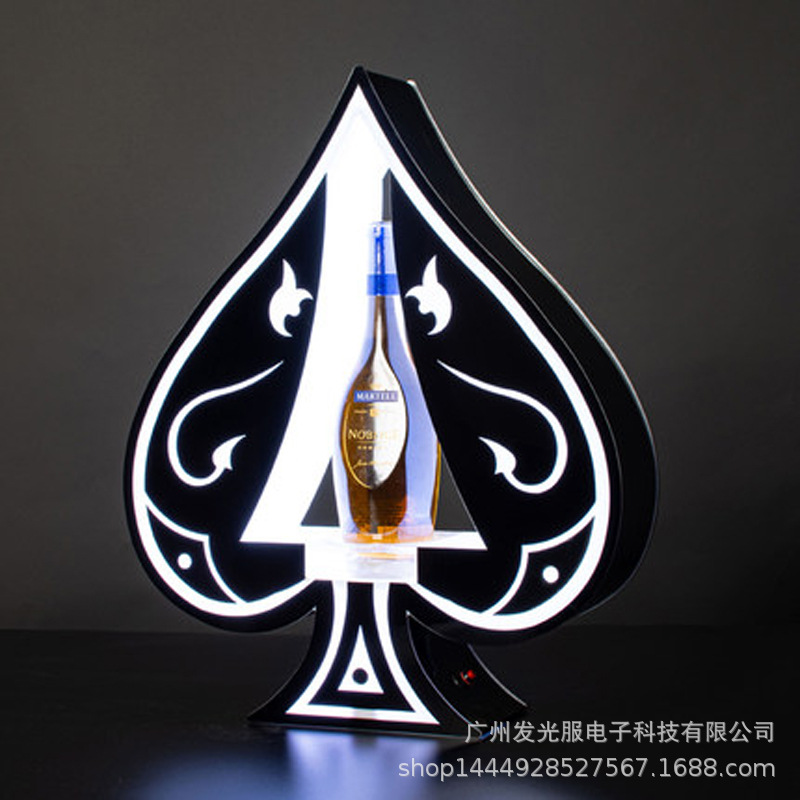 Luminoso acrílico negro melocotón un asiento de vino extranjero soporte de exhibición de vino accesorios de Bar hierro amarillo luz vino asiento verde luz Champagne Rey