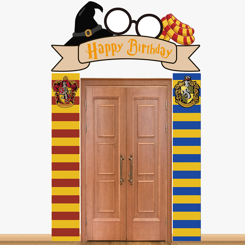 ハリー・ポッターのテーマHarry Potterパーティー装飾バナーのドアに背景布を掛けて写真を撮る道具が新しい|undefined