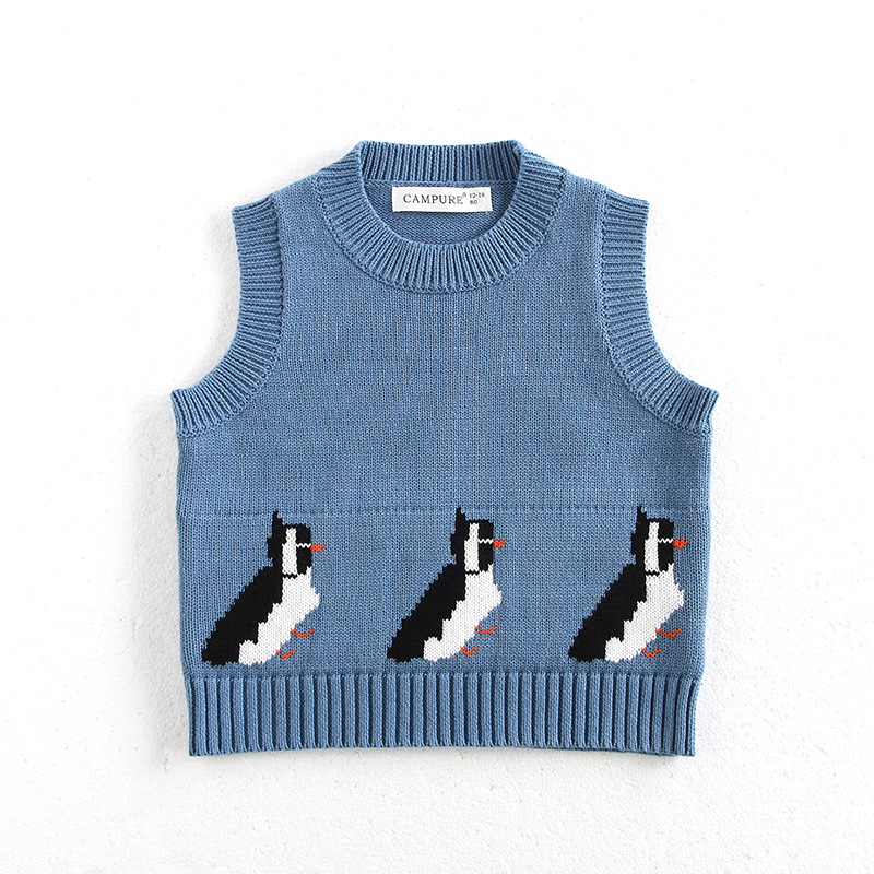 Children's knitted spring vest for boys