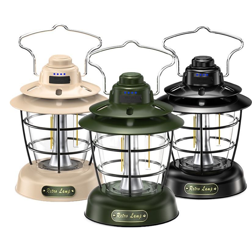 Cruz-frontera retro linterna de emergencia al aire libre multifuncional tienda de campaña lámpara recargable lámpara portátil lámpara de camping hogar