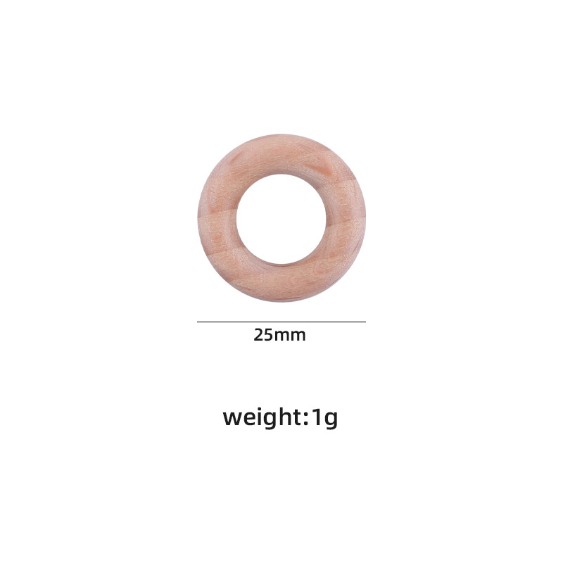 Bebé molar anillo de madera 25-55mm de madera maciza de haya anillo de juguete Niños DIY creativo mordedor pulsera mordedor palo