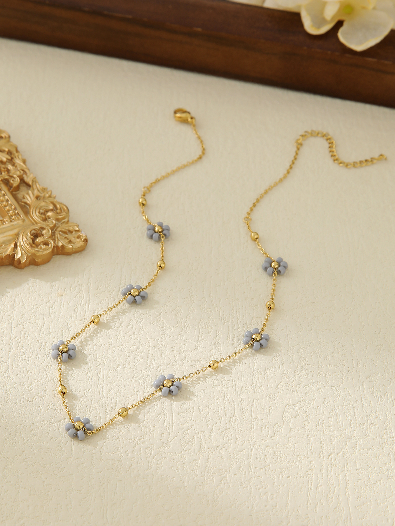 All Seasons Season Wholesale Jewelry Simple Style Flower 304 Stainless Steel Plating Necklace Cable Chain
