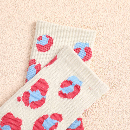 Pink peach heart tube socks ins cute casual versatile stockings women's spring and summer college boneless mid-high socks